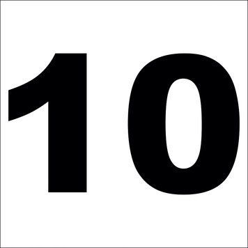Табличка цифра "10" наклейка 233 фото